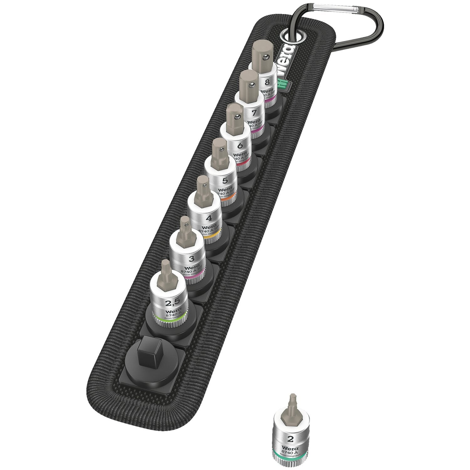 Wera socket belt with 3/8" drive Hex sockets - Metric