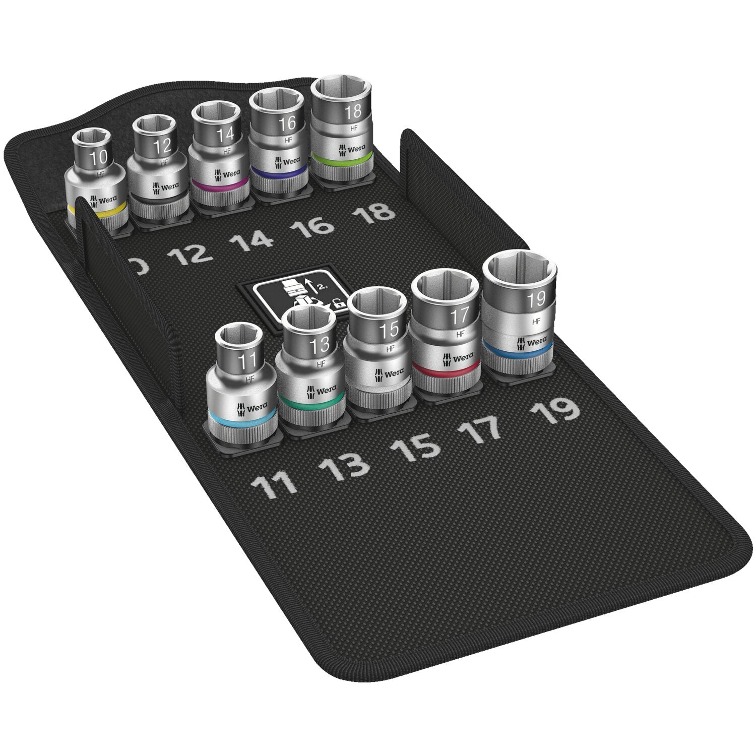 Wera Zyklop 1/2" Hex socket set with holding function Metric