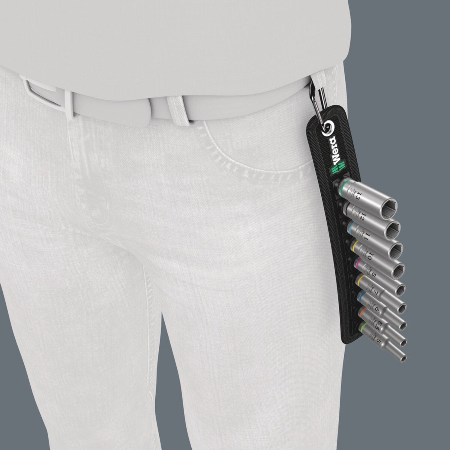 Wera socket belt with hex deep sockets - Metric