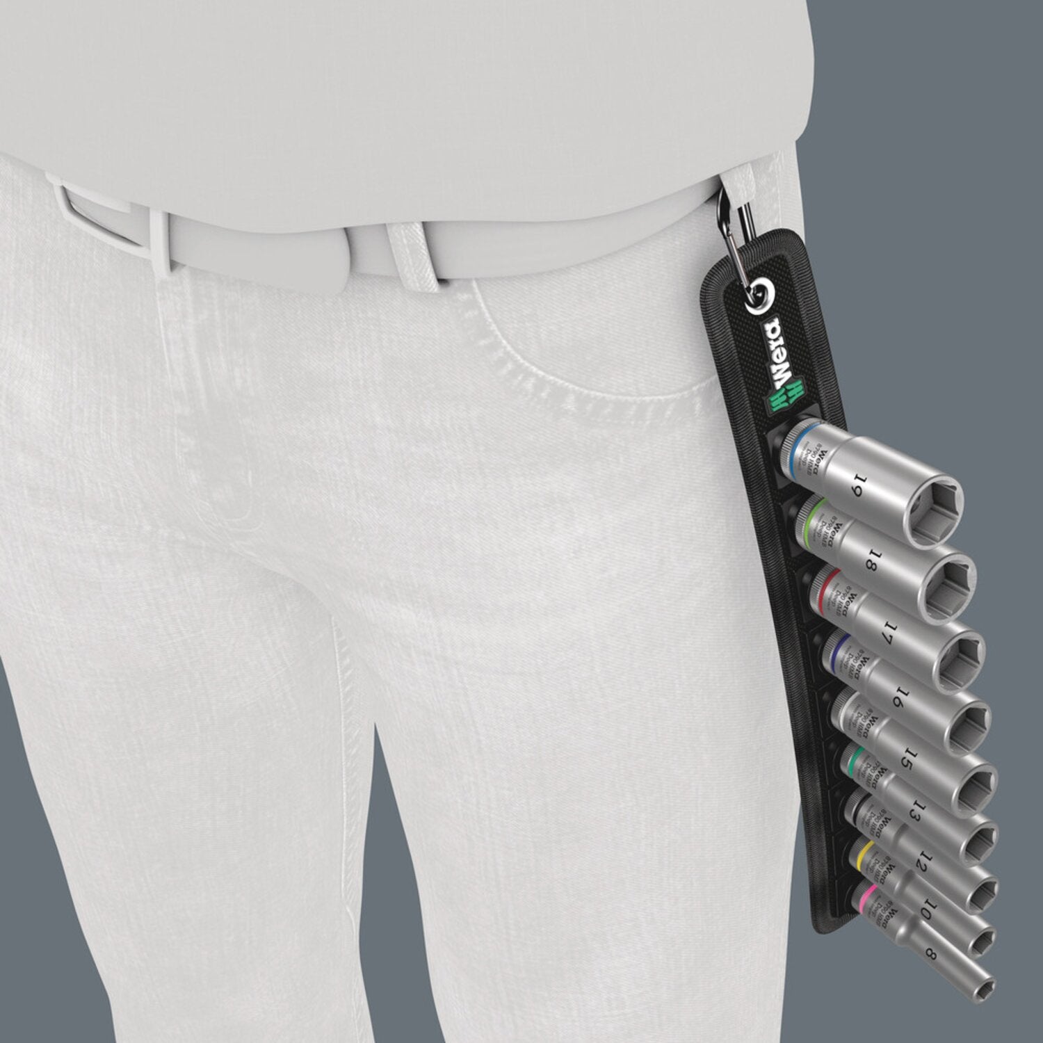 Wera socket belt with hex deep sockets - Metric