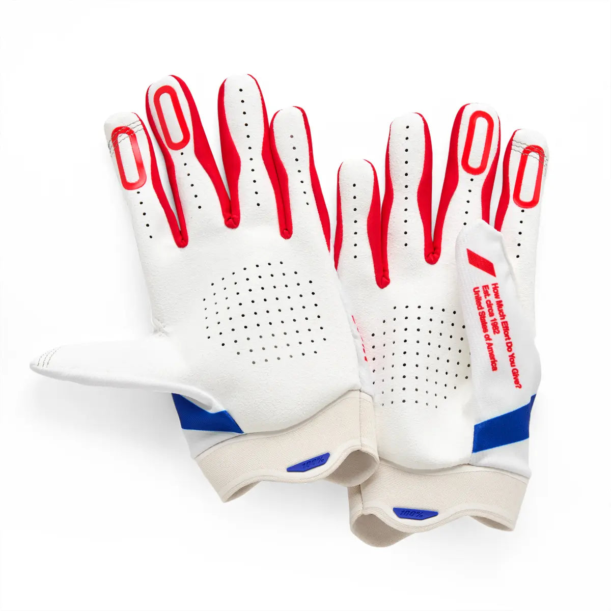 100% Itrack Gloves - Blue/Red/White