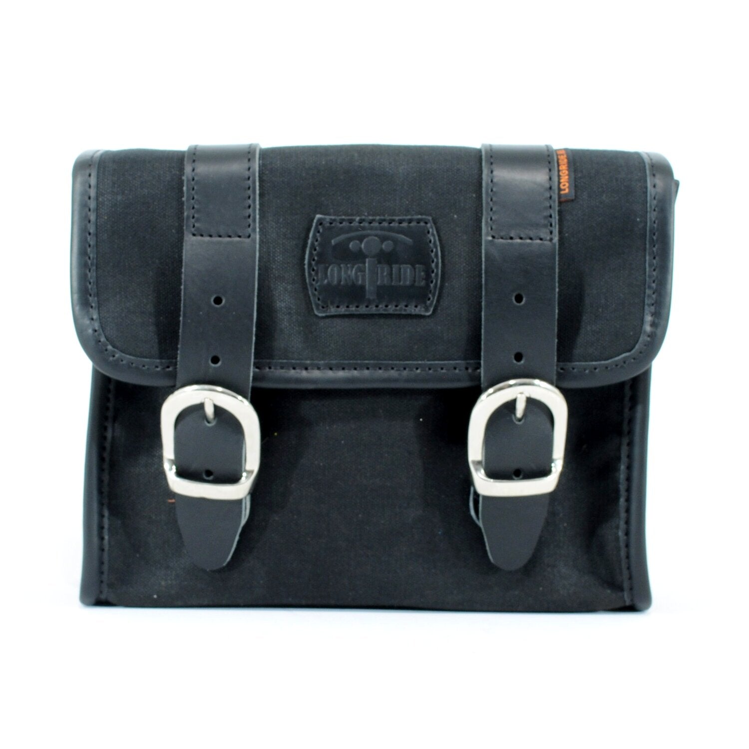 Longride 'Mini' waxed cotton saddlebag - Black