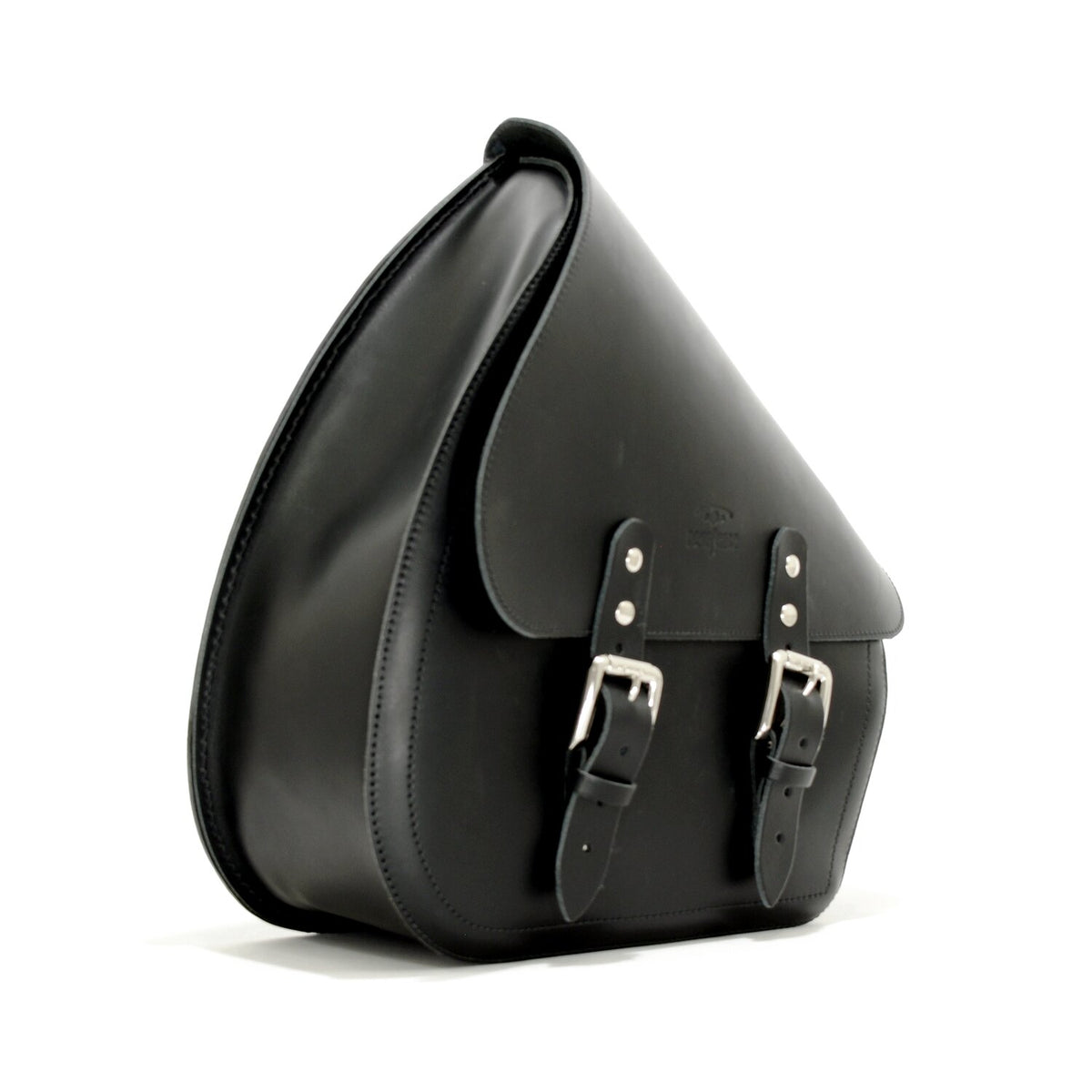 Longride swingarm bag - Smooth black leather - 11.6 liter