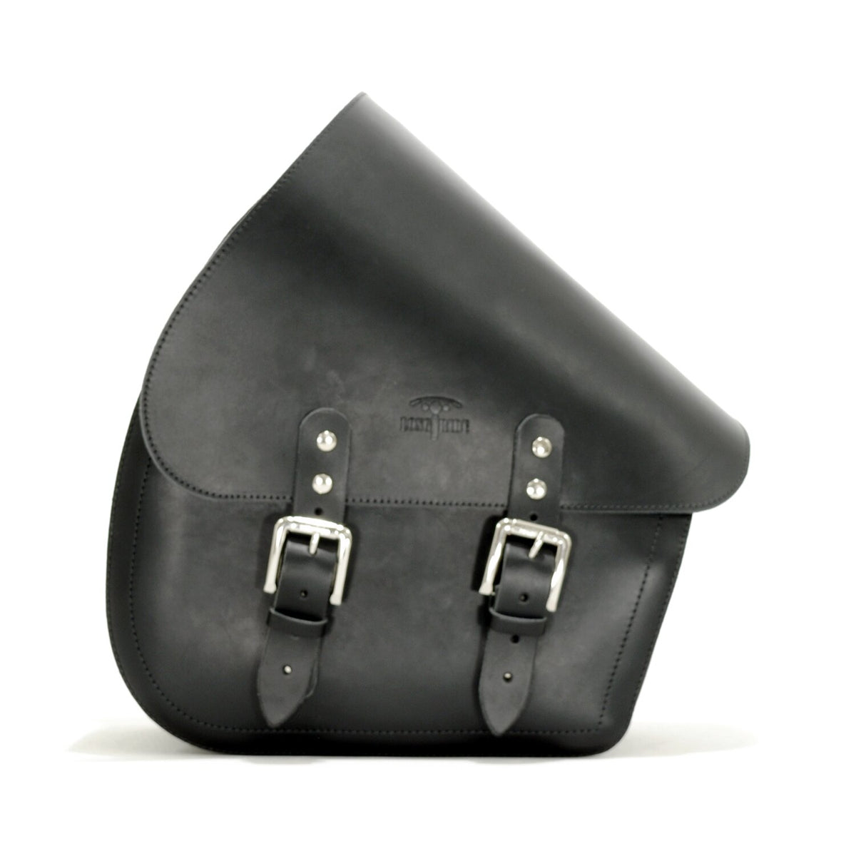 Longride swingarm bag - Smooth black leather - 11.6 liter