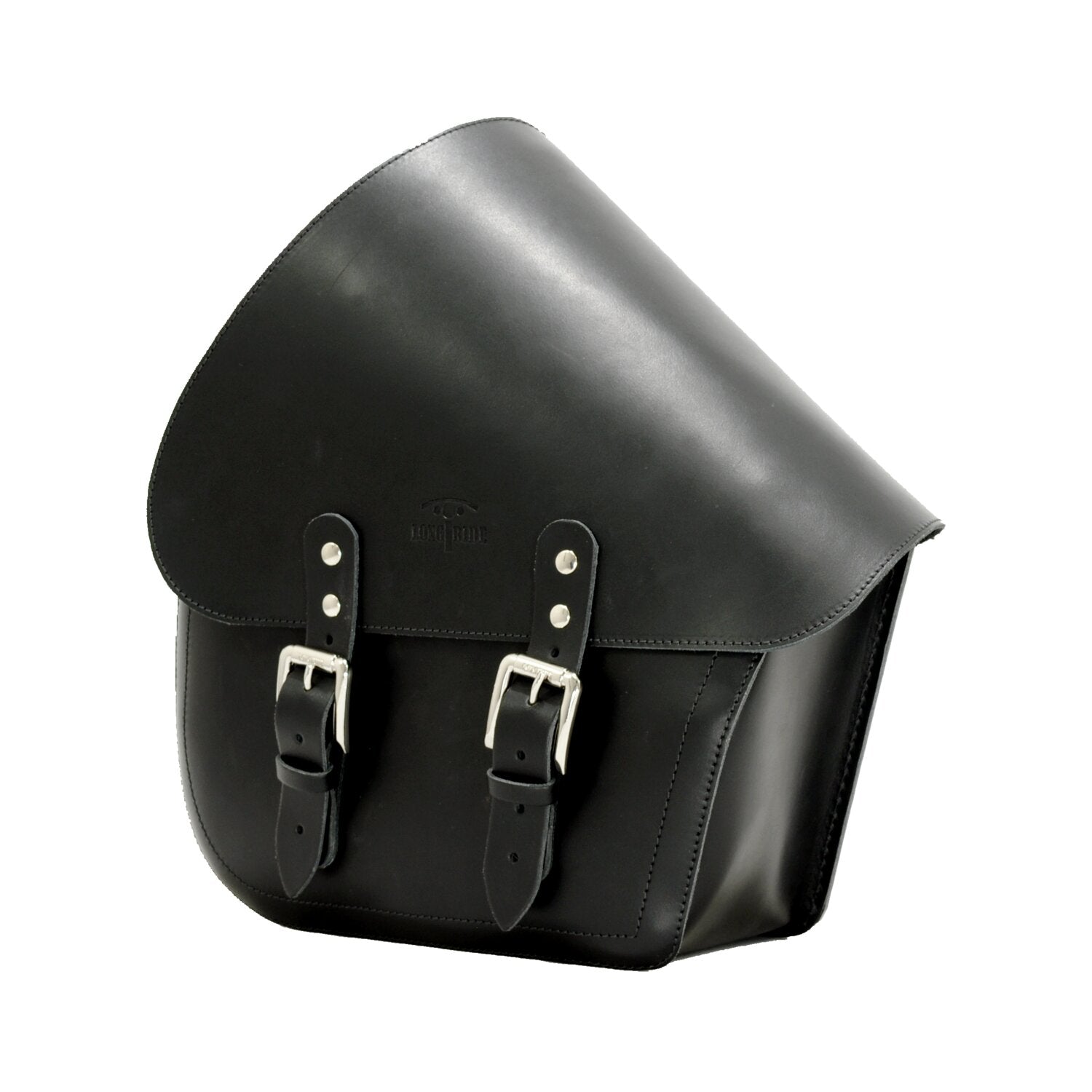 Longride swingarm bag - Smooth black leather - 11.6 liter