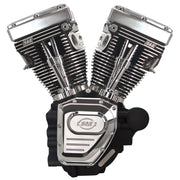 S&S 4-1/8" bore 124" long block TC engine - Black/chrome