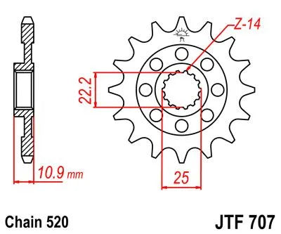 Jt Sprockets Front Sprocket - 520 Chain, 16t