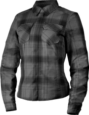 Icon Women's Fallblock Flannel™ Motorcycle Jacket - Black/Gray