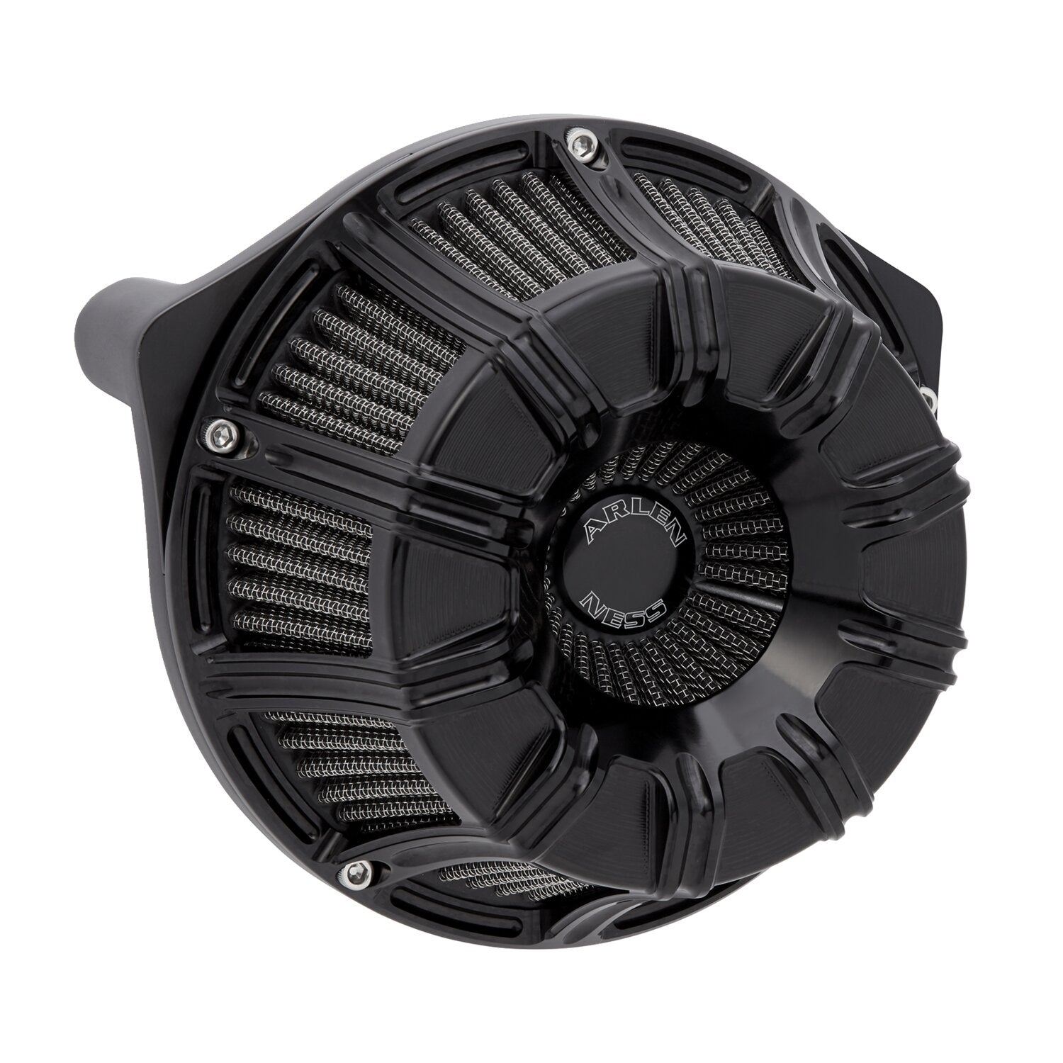 Arlen Ness inverted air cleaner kit '10-Gauge' - All black