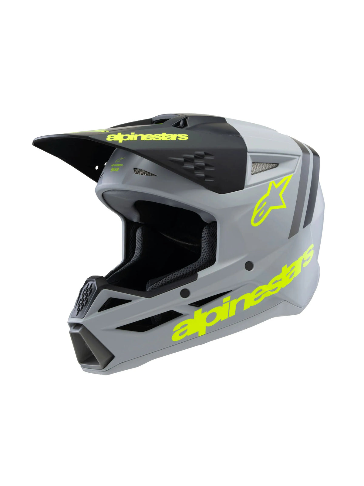 Alpinestars SM3 Radium Youth Helmet Gray/Black/Yellow Yellow