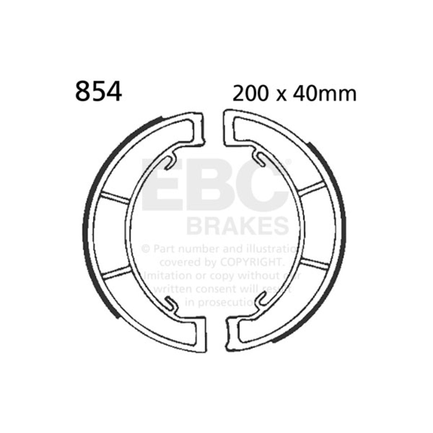 EBC plain brake shoes