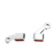 MCS Fastline below bar LED turn signal set - Chrome amber lens