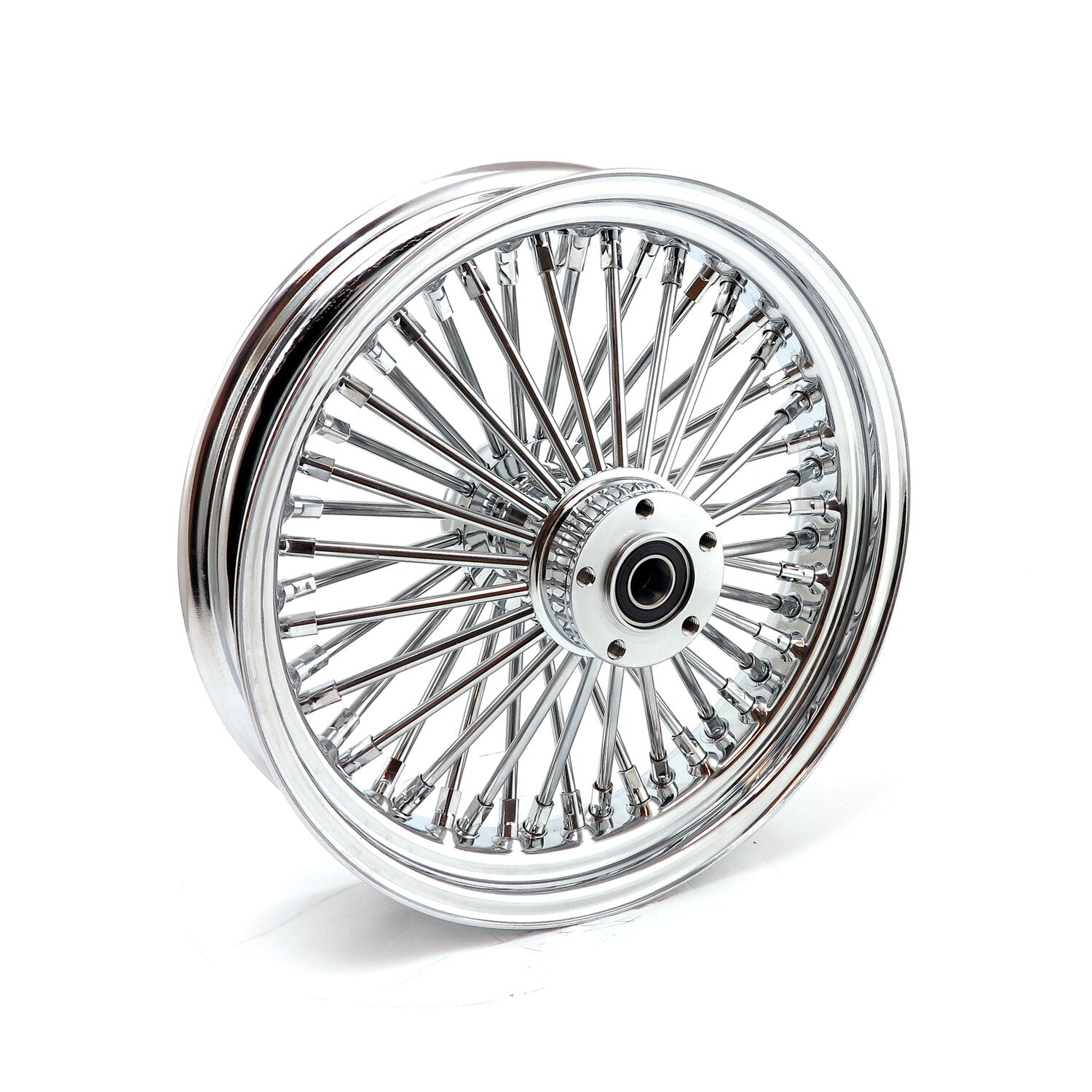 MCS radial 48 fat spoke rear wheel 3.50 x 16 chrome