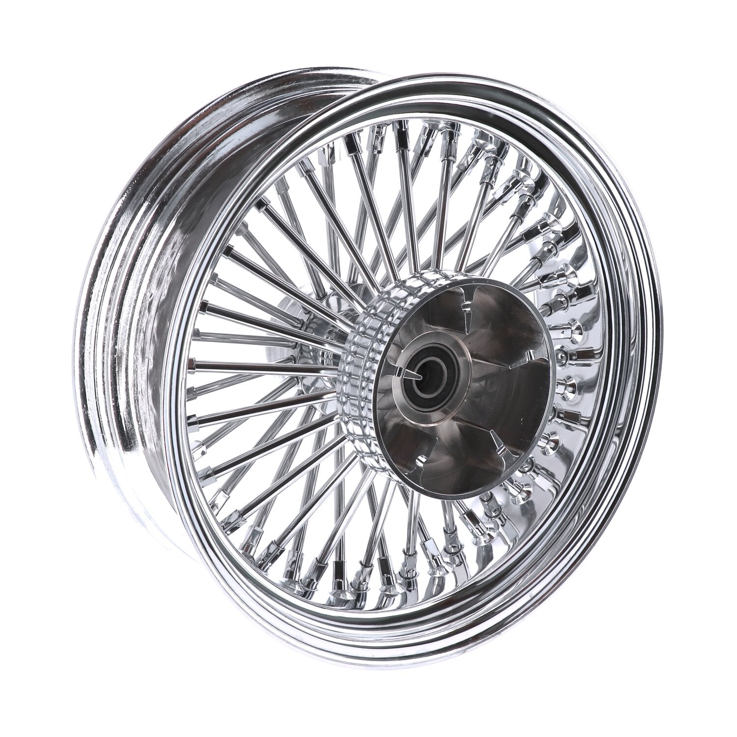MCS radial 48 fat spoke rear wheel 5.50 x 16 chrome