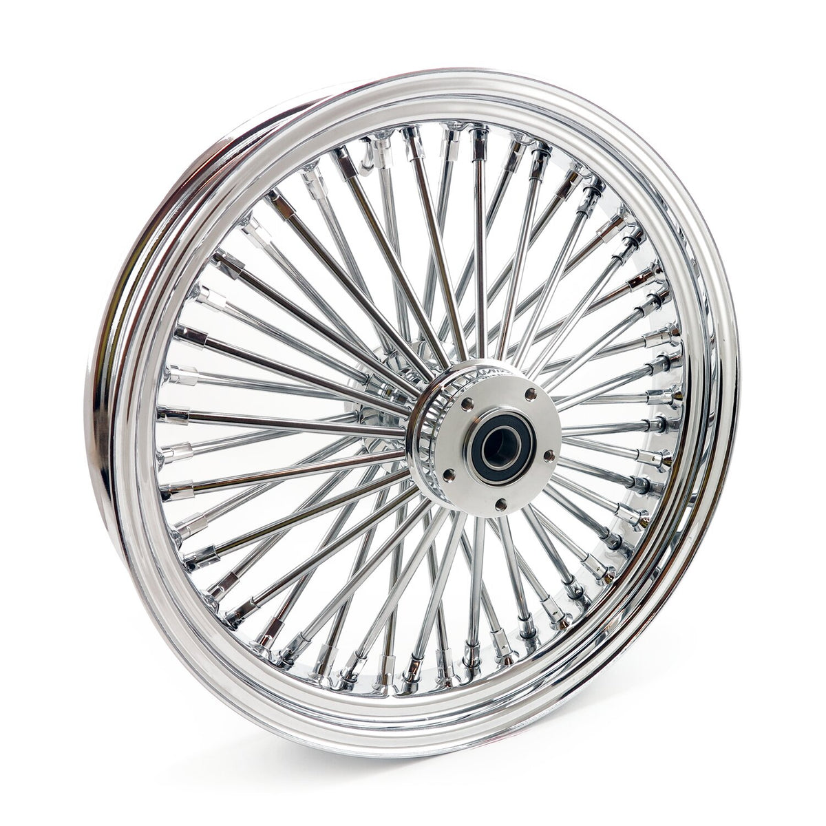 MCS radial 48 fat spoke front wheel 3.50 x 18 DF chrome