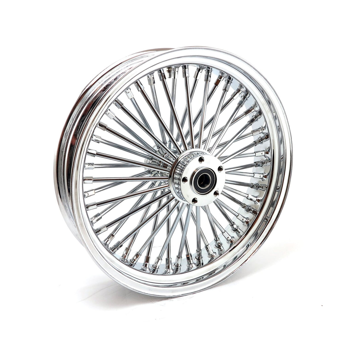 MCS radial 48 fat spoke rear wheel 4.25 x 18 chrome