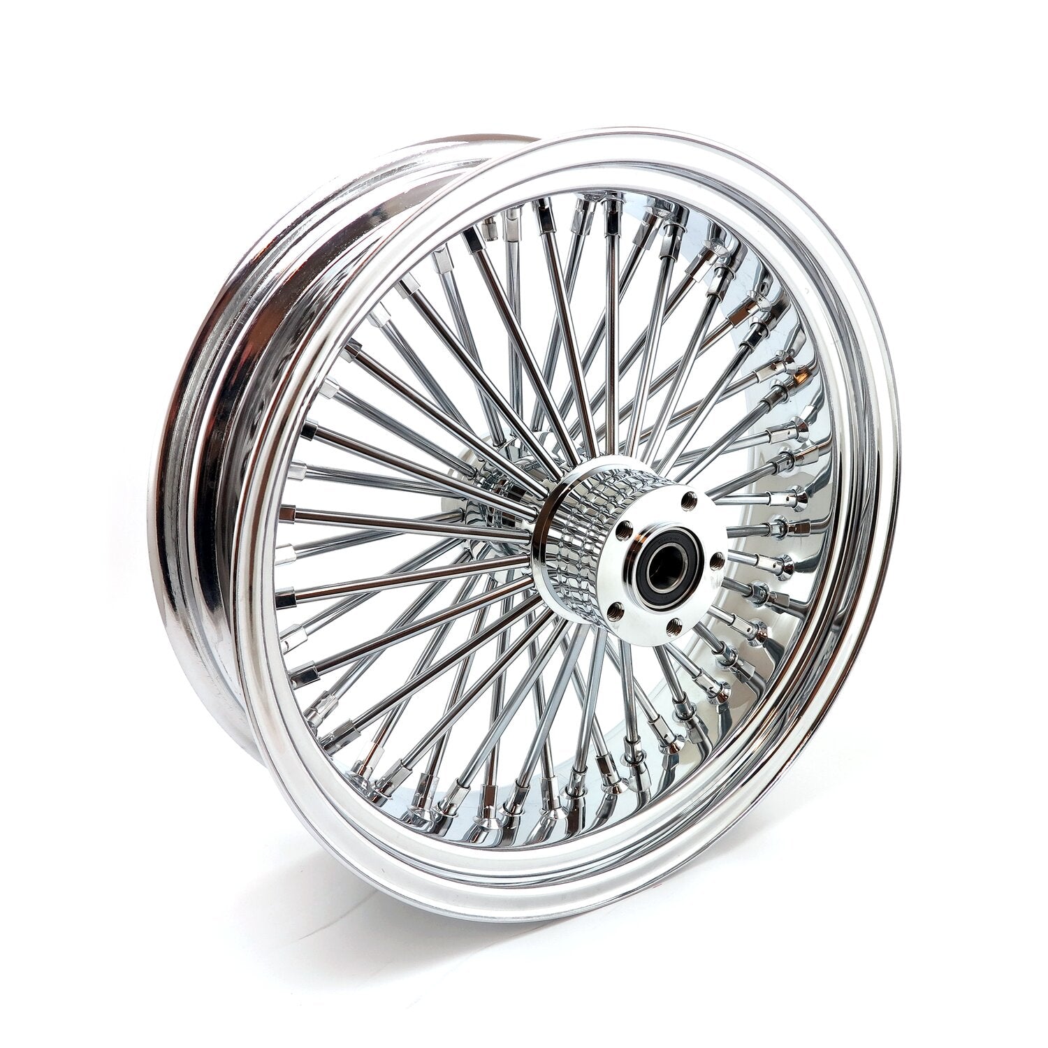MCS radial 48 fat spoke rear wheel 5.50 x 18 chrome