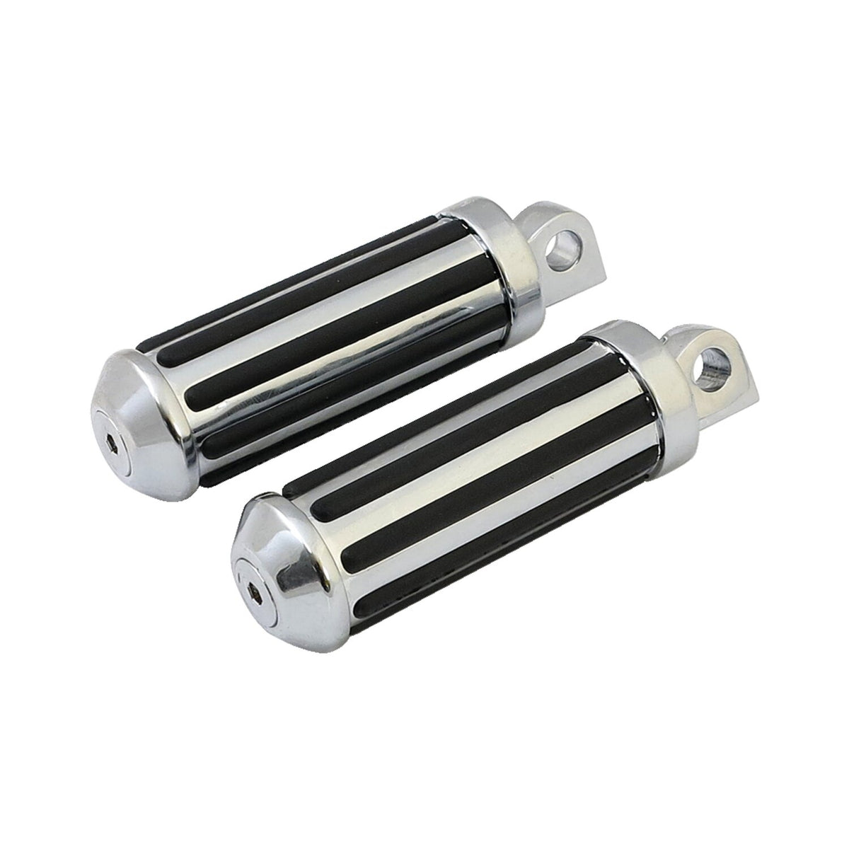 MCS Rail foot pegs small diameter - Chrome w/rubber inlays