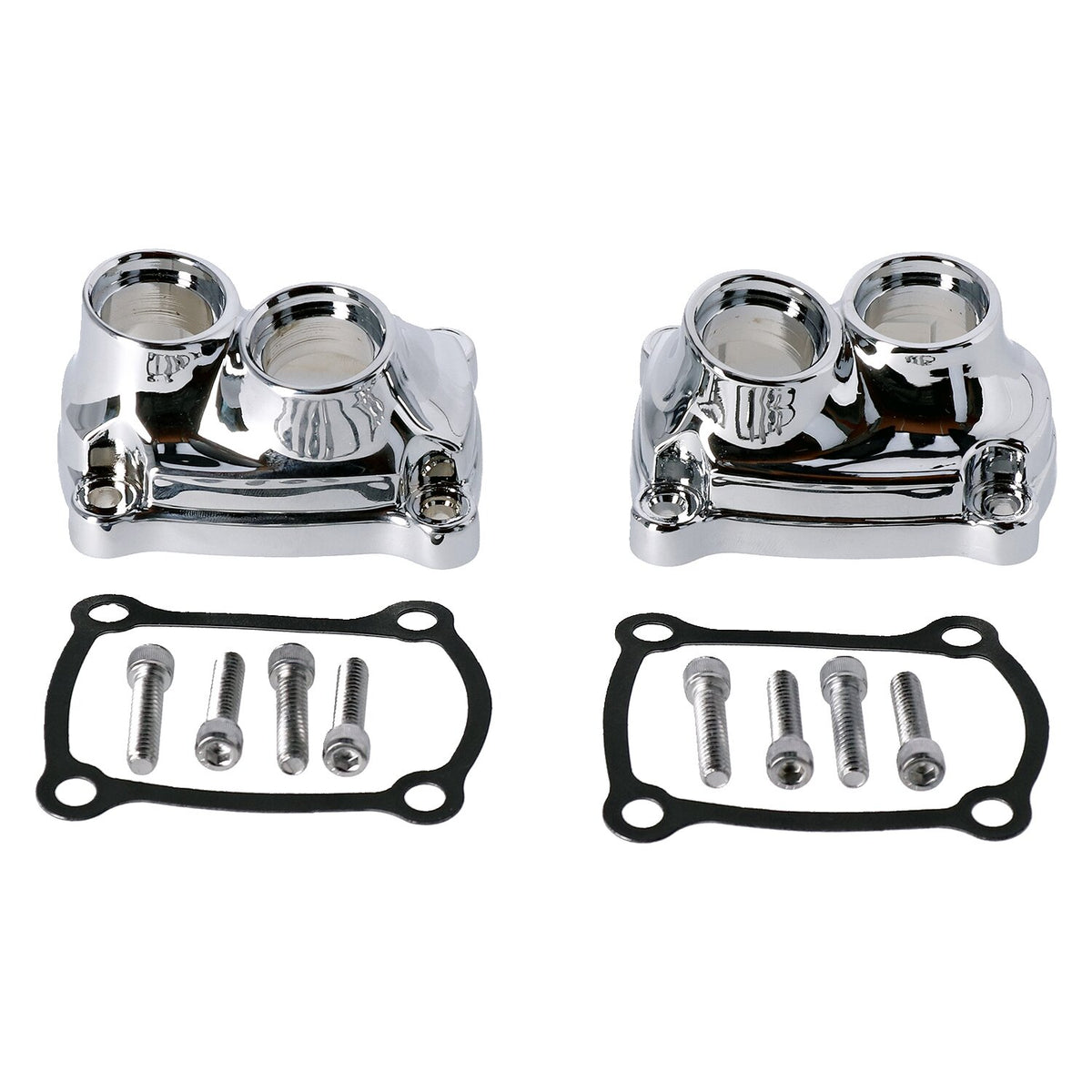 MCS M8 tappet block cover set - Chrome