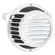 Rough Crafts Round Finned air cleaner assembly - Chrome