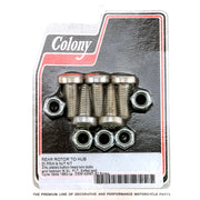 Colony rear brake rotor bolt & nut kit - Zinc Torx