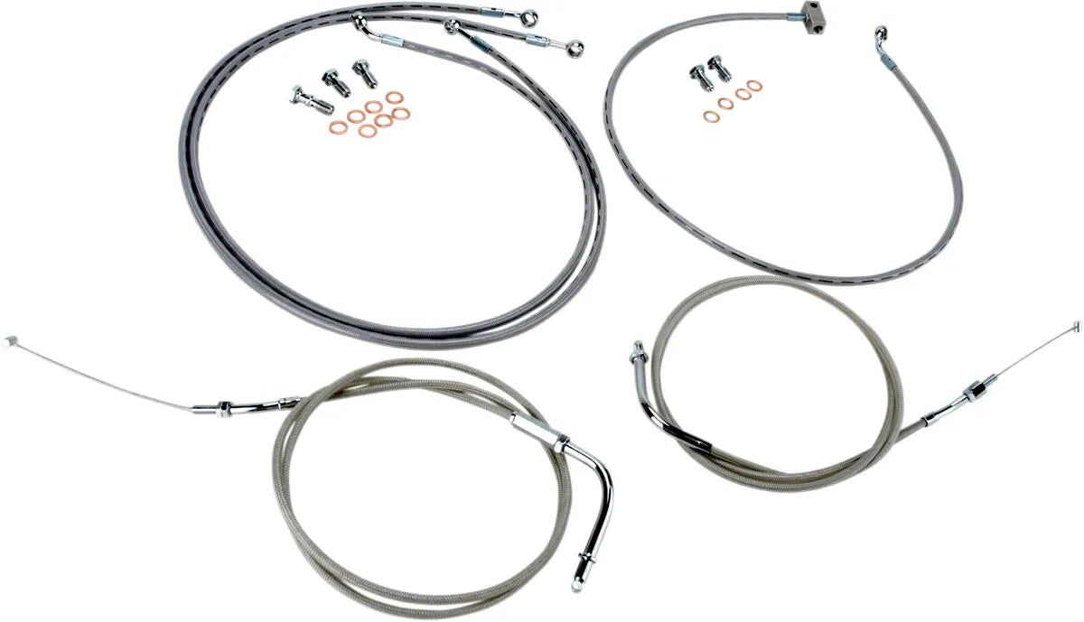 BARON Stainless Handlebar Cable/Line Kit for 12"-14" Handlebars