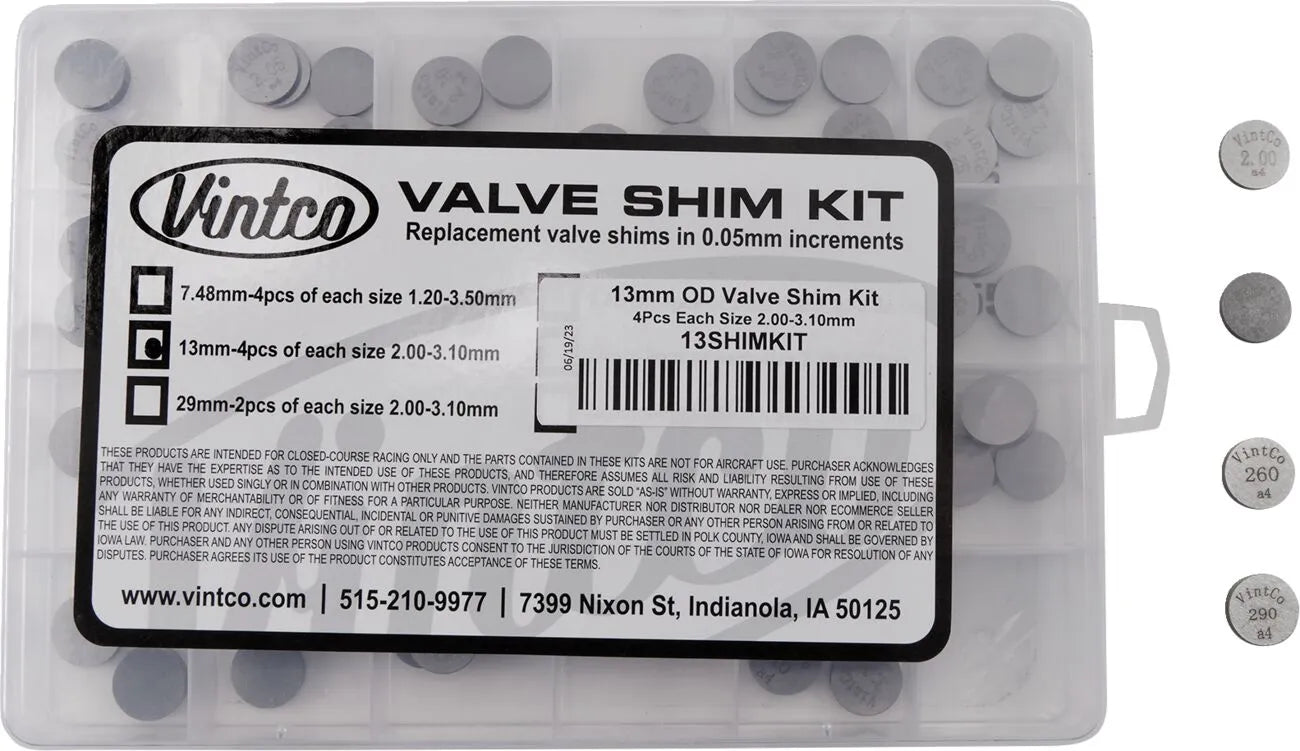 Vintco 13mm Valve Shim Kit