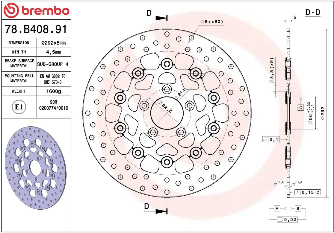Brembo Serie Oro Prime Line Floating Brake Rotor - Front