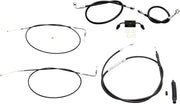 LA CHOPPERS Black Vinyl Handlebar Cable/Brake Line Kit for Ape