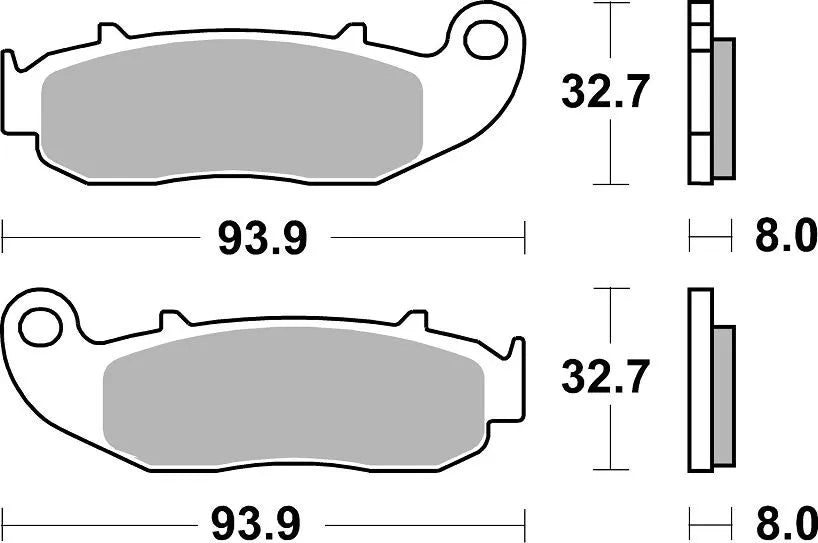 Sbs Hf Street Ceramic Organic Brake Pads - Front