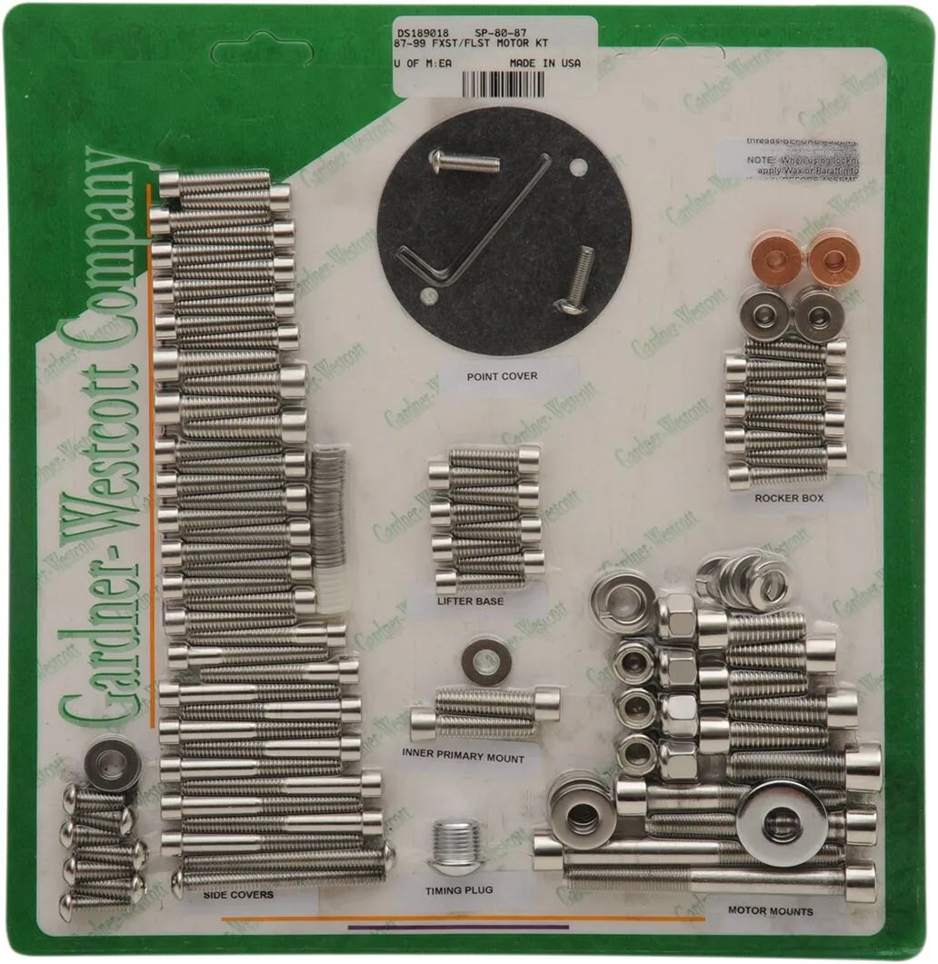 Gardner-Westcott Stainless Steel Motor Bolt Kit HD FXST FLST
