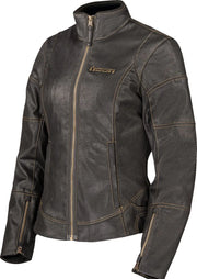 Icon Women's Tuscadero3™ Motorcycle Jacket - Black/Gold
