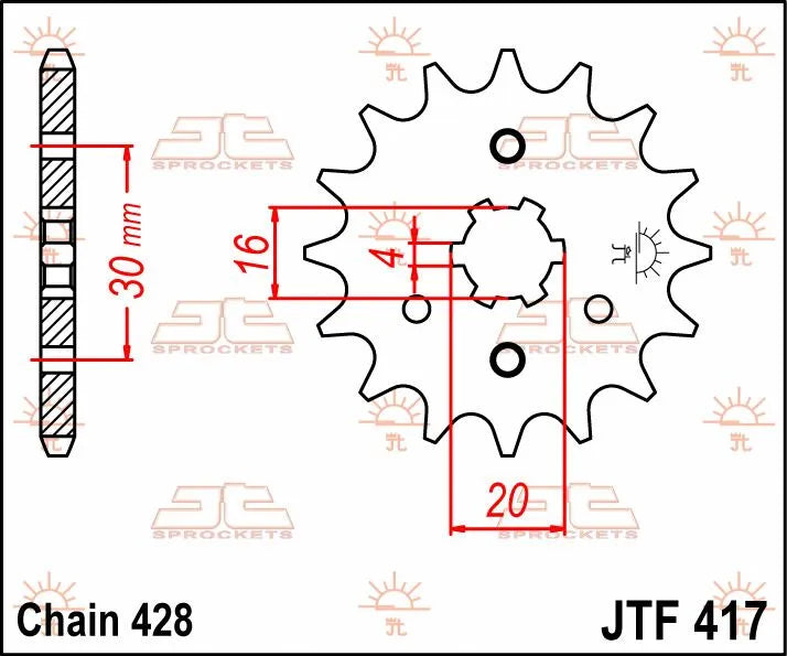 Jt Sprockets Front Sprocket - 428 Chain, 14 Tooth