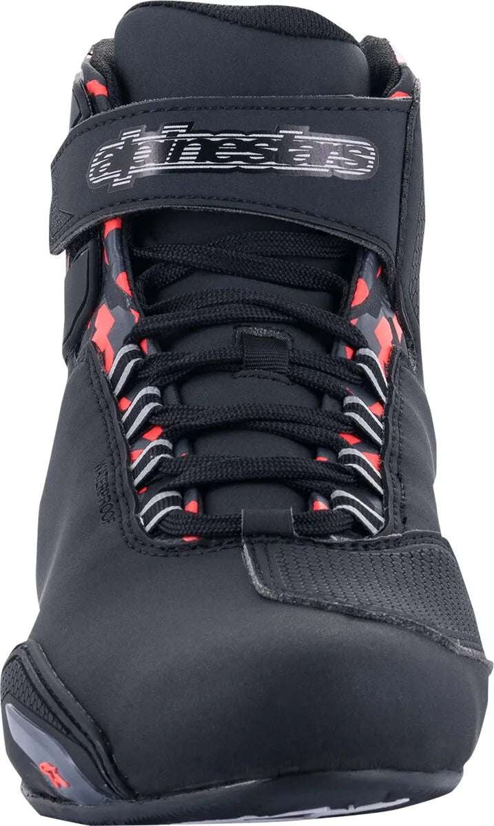Alpinestars Sektor Waterproof Motorcycle Shoes Black Gray Red