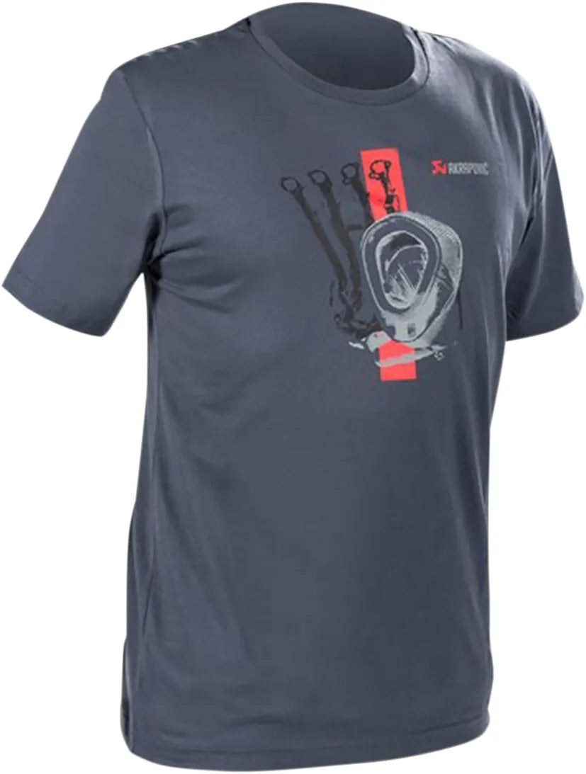 Akrapovic Red Stripe Black/Gray T-Shirt