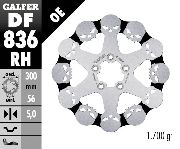 Galfer Skull Fixed Brake Rotor For Motorcycles - Rear