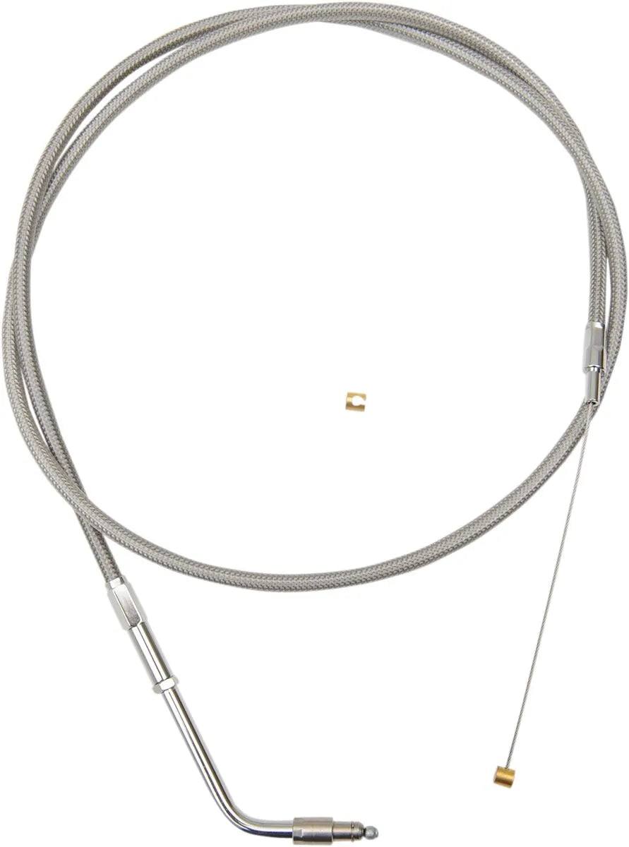 La Choppers Stainless Braided Throttle Cable for 12-14"