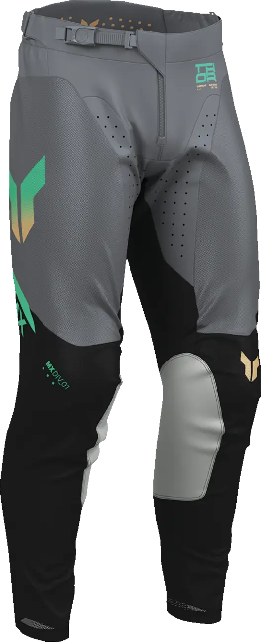 Thor Launchmode Air Raptor Racewear Pants - Black/Green/Orange/Charcoal Gray