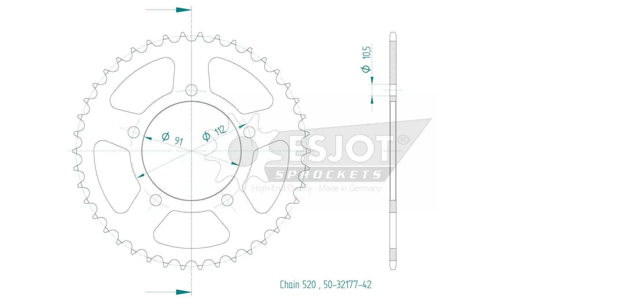 Esjot 520 Steel Rear Sprocket - High-performance