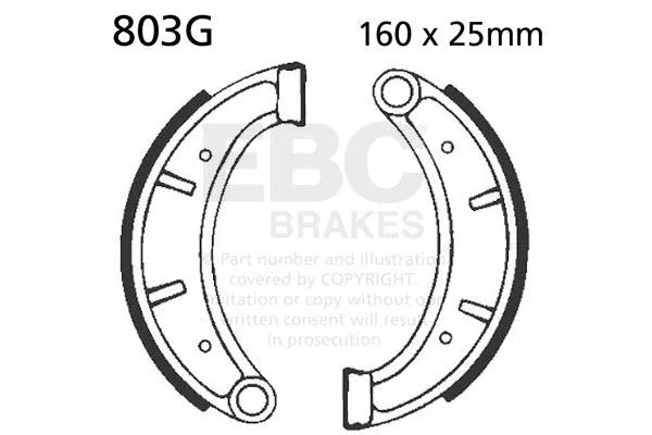 Ebc Organisk Bremsebakke Sæt 160mm - Foran