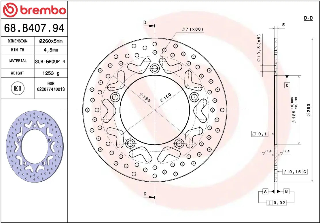Brembo Serie Oro Brake Rotor Fixed Prime Line
