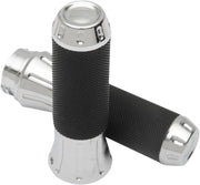 Drag Specialties Custom Grips - Black/chrome, 1"