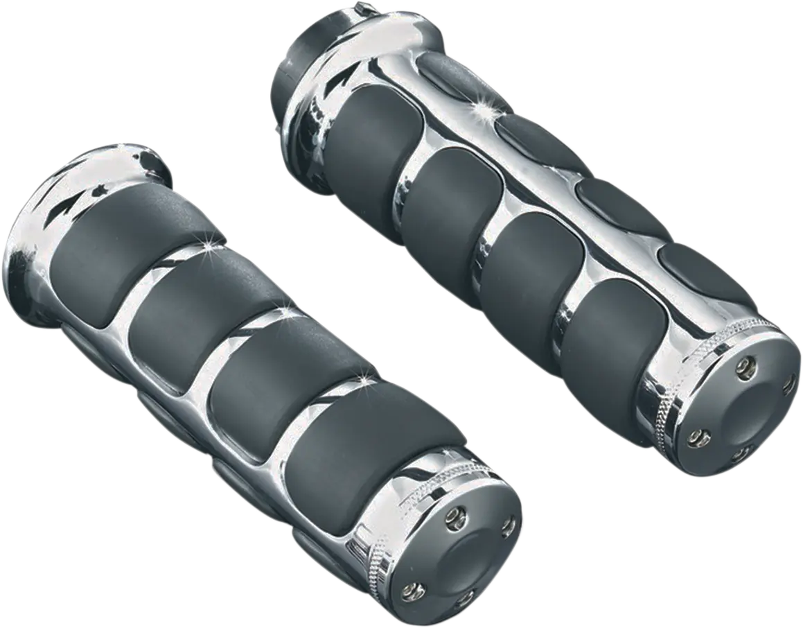Kuryakyn Iso Grips - 1" Handlebar, Chrome/black