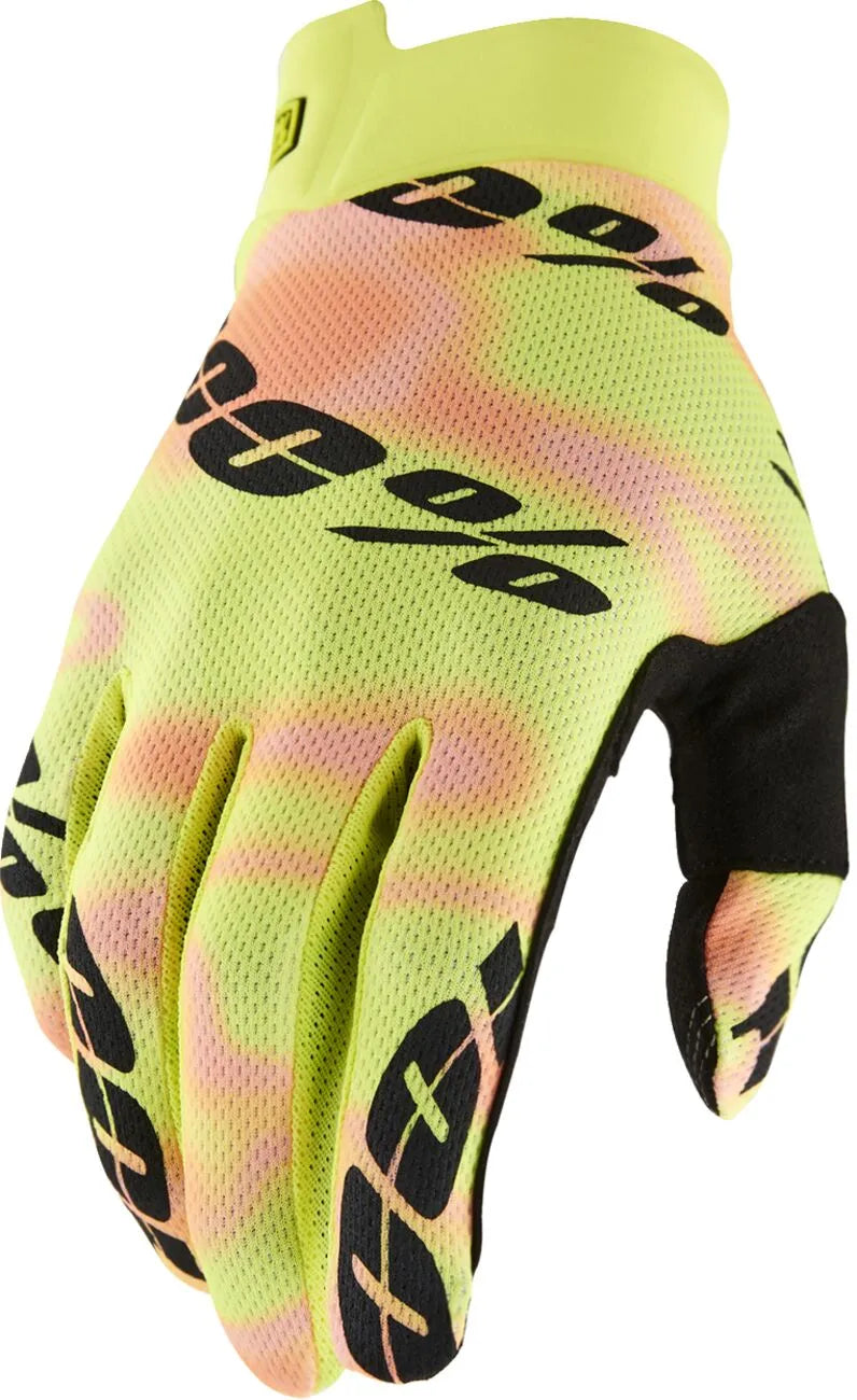 100% Itrack Gloves - Black/Pink/Yellow
