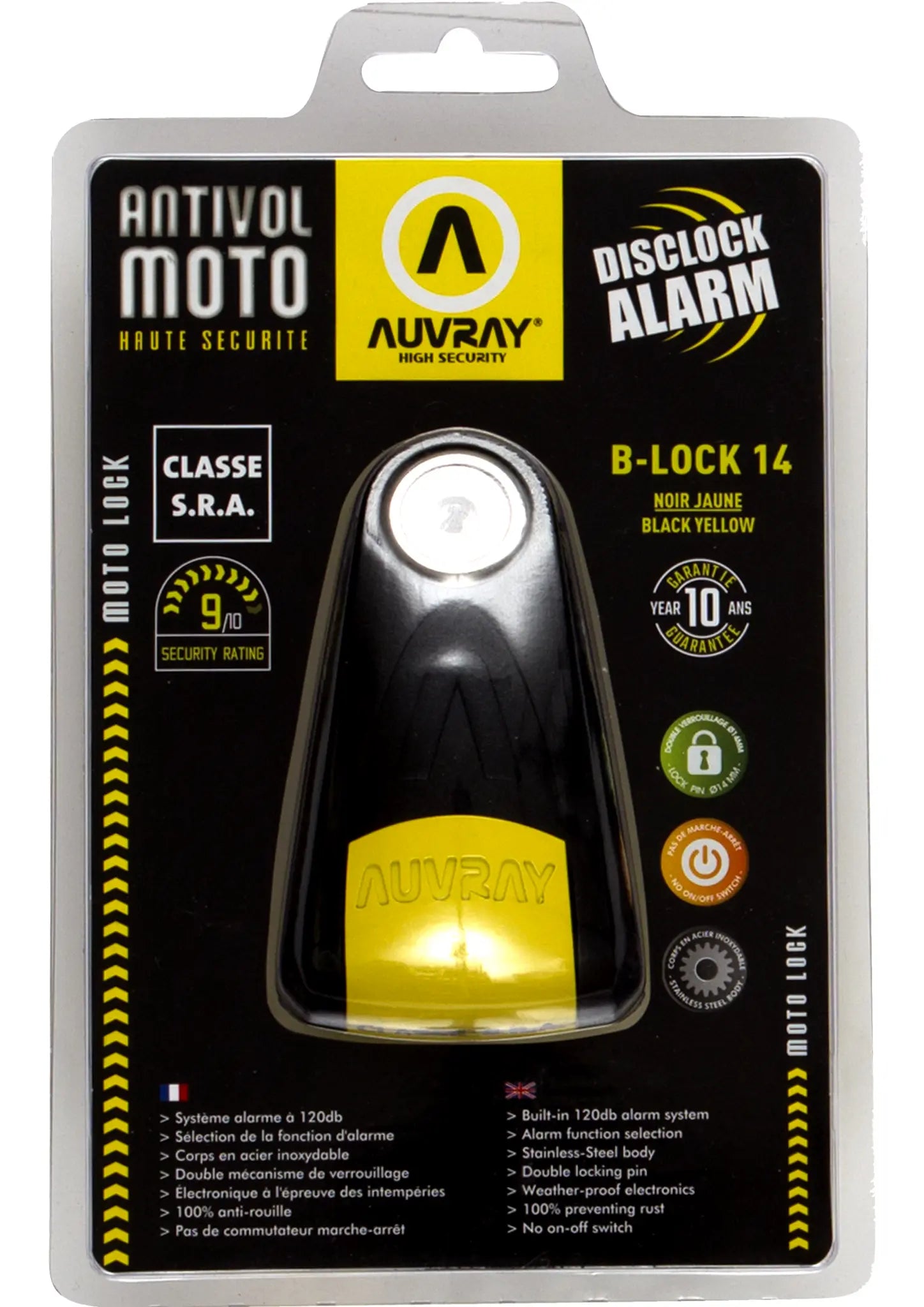 Auvray Disk B-lock 10 Disc Lock With Alarm