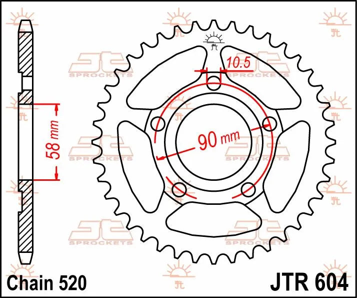Jt Sprockets Steel Rear Sprocket 520-40t