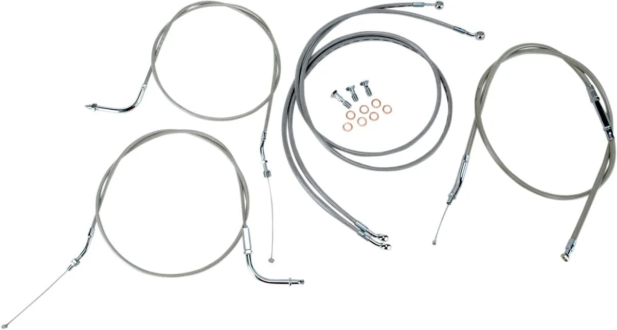 BARON Stainless Cable/Line Kit for 12"-14" Handlebars