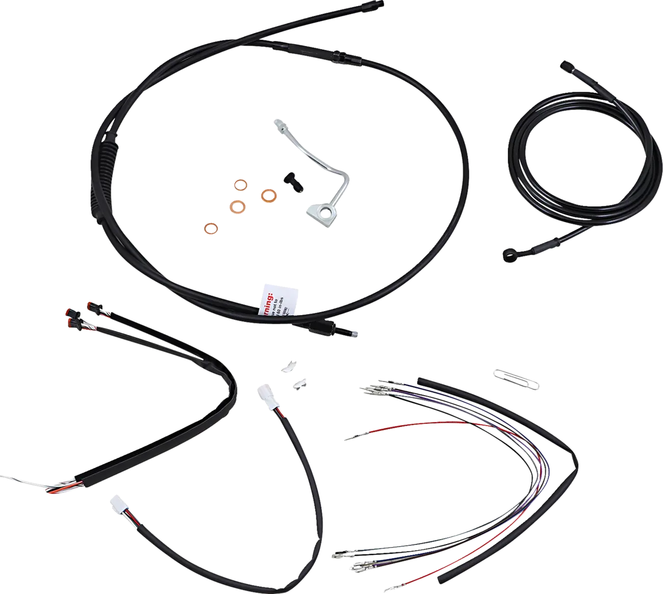 BURLY BRAND Black Vinyl Cable/Line Kit for 16" Ape Hangers