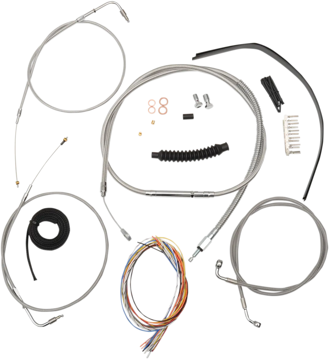 LA CHOPPERS Complete Handlebar Cable/Brake Line Kit for 15-17"
