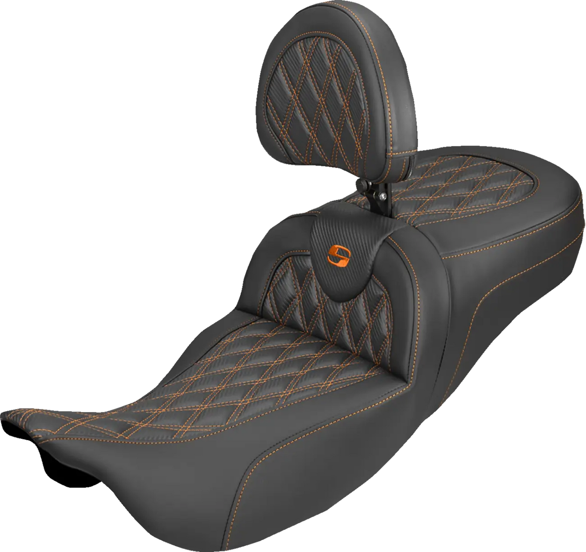 Saddlemen Roadsofa Carbon Fiber Seat Orange Stitch